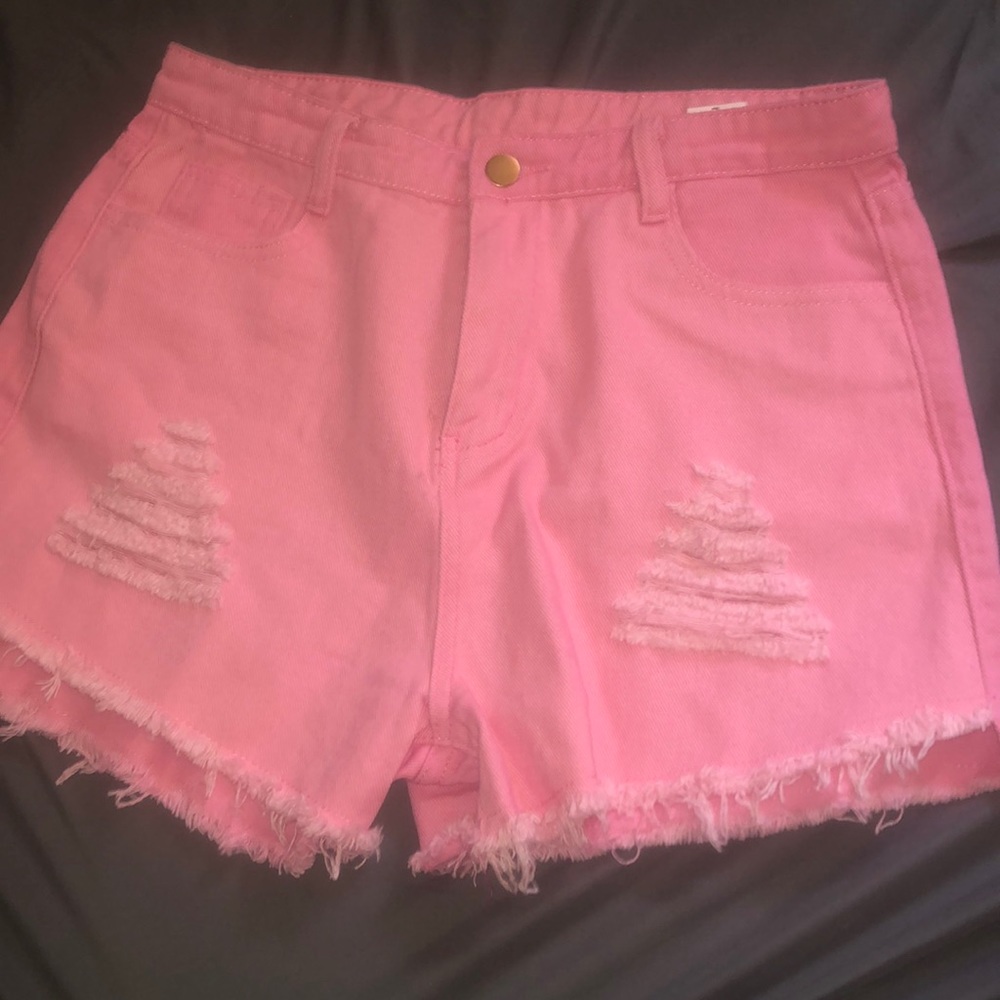 Pink Denim Shorts